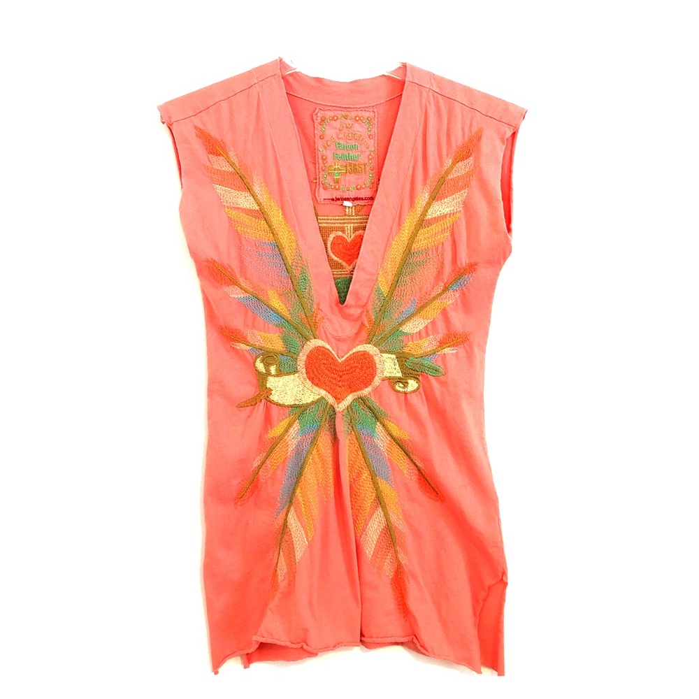 Johnny Was Falcon Feather Tee | boho chic | Small